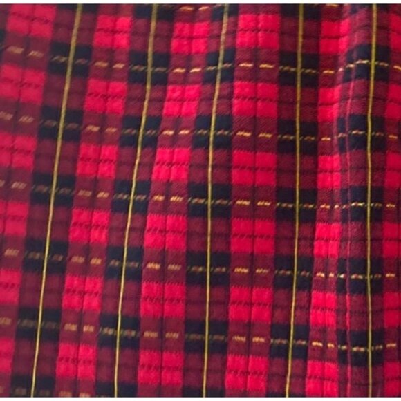 St Michael Red Tartan Plaid Skirt Size 8  Vintage High Waist Pencil Short UK - Picture 2 of 6